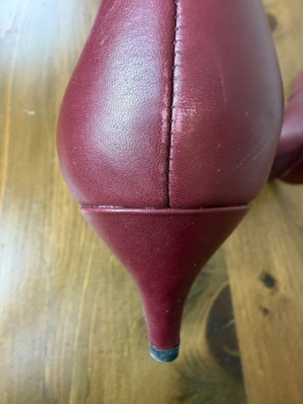 Sam Edelman Kinzey Burgundy Leather Pointed Toe Kitten Heel Booties Size 7M - Picture 6 of 14